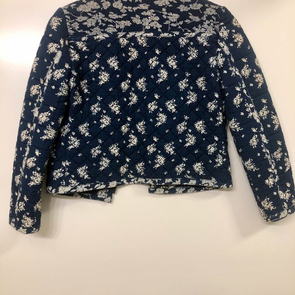 J. Crew Quilted Floral Indigo Jacket - Picture 3 of 3